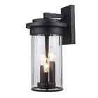 Bel Air Lighting Carmel 3-Light Black Outdoor Wall Light Fixture w/ Clear Glass