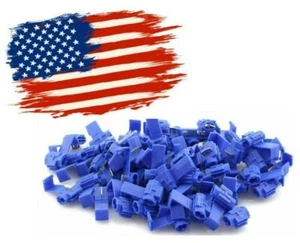 ABSOLUTE 50pcs Lock Quick Splice Wire Terminals Snap Lock Blue 16-14 AWG - Picture 1 of 1