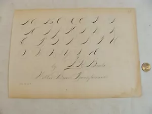 Antique 1910 Peter Haverly Brooks Folk Art Calligraphy Drawing 17 - Picture 1 of 7