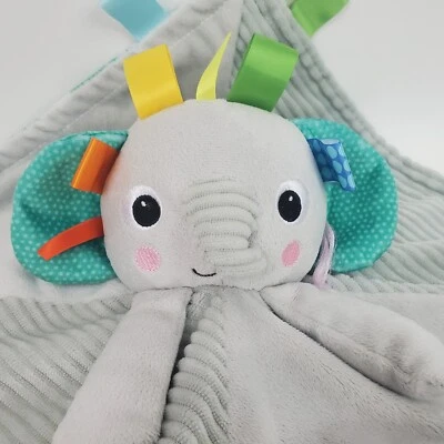 Bright Starts серый слон милый плюшевый ребенка младенца безопасности одеяло ладони листья - Изображение 1 из 4