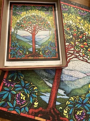 Tree of Life Stained Glass 275 Large Piece Jigsaw Puzzle Cobble Hill - Image 1 of 4