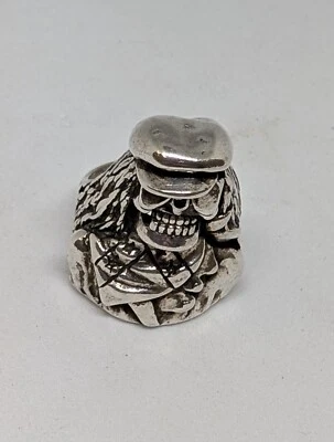 Anillo de plata vintage 1986 motociclista calavera gótica años 80 G&S Gordon Smith para hombre talla 9 Foto 1 de 4