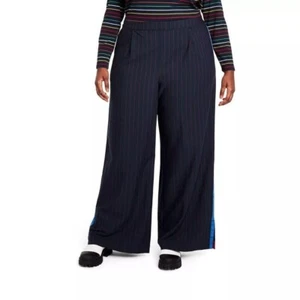 La Ligne x Target - Plus SIZE 3X Side Stripe Wide Leg Trousers - Navy/Red - Picture 1 of 14