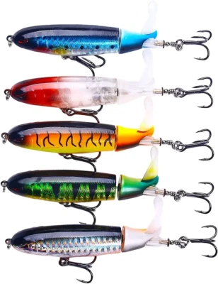 5 Stück Box Popper Lures 13g Schwimmende Angelköder Rotierender Schwanz Köder - Bild 1 von 4