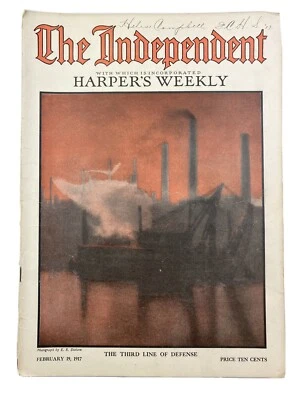 The independent harpers weekly February 19, 1917 world war 1 soldiers Army Navy - Image 1 of 4