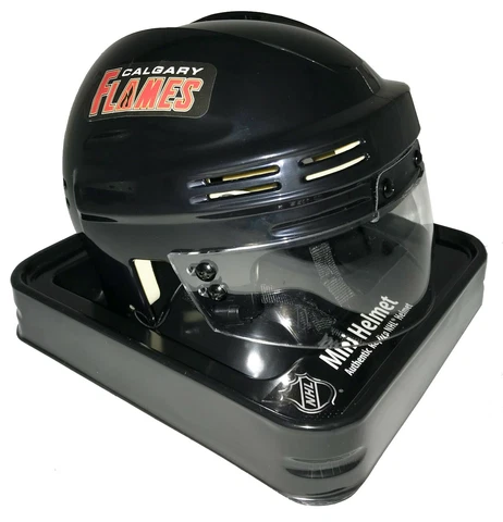CALGARY FLAMES NHL LICENSED BLACK MINI HELMET Cover