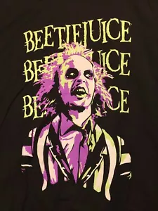 Beetlejuice Graphic T-Shirt Black Size L Large Mens NWT - Picture 1 of 11
