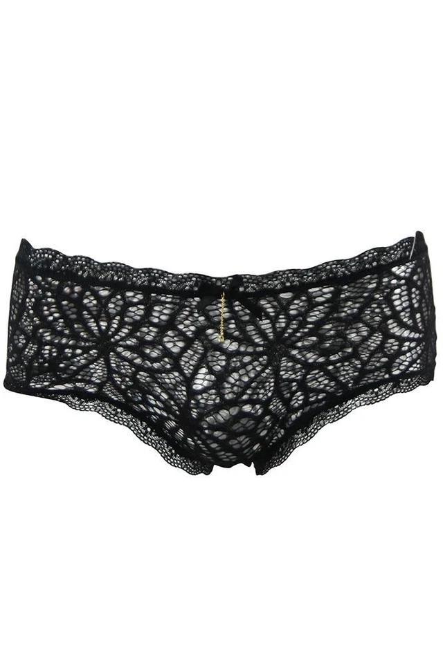 Bragas de ganchillo de encaje de siete hasta medianoche lencería abrazador de cadera ropa interior descarada Foto 1 de 1