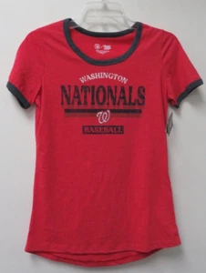 Womens MLB Washington Nationals Short Sleeve Shirt Size S Red NWT - Picture 1 of 5