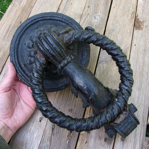 Antique Huge and Heavy Wrought Iron Door Knocker 4kg Large Cover