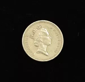 1993 Queen Elizabeth II One Pound coin upside-down rim error - Picture 1 of 7