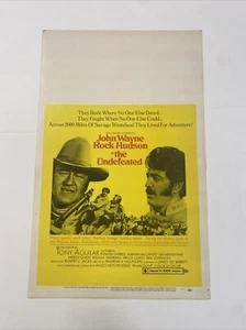 1969 THE UNDEFEATED ORIGINAL WINDOW POSTER 14x22 JOHN WAYNE ROCK HUDSON UNUSED - Picture 1 of 5