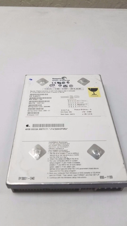 Apple ST340015A SEAGATE 9Y3001-040 IDE 3.5" 40GB 5400RPM Hard Disk Drive - Image 1 of 1