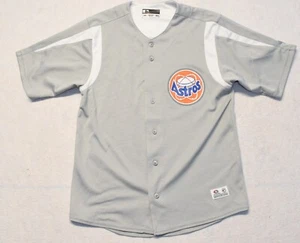 Houston Astros Men's Size Medium Grey True Fan Patch Logo MLB Baseball Jersey - Picture 1 of 11