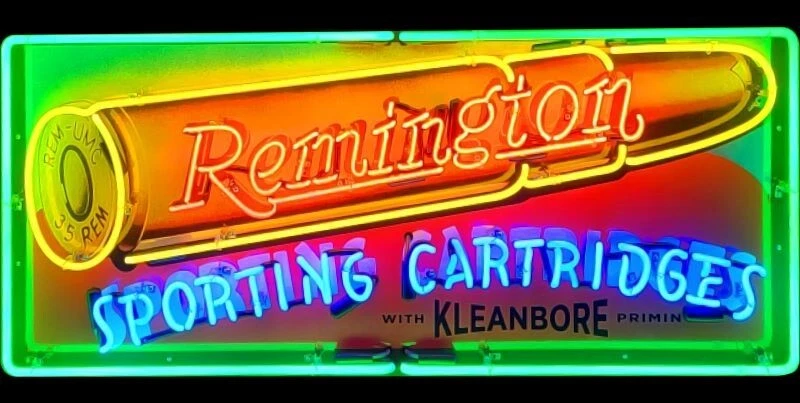 Cartuchos Deportivos Remington, Munición DIECUT NUEVO Letrero 40" Ancho EE. UU. ACERO Foto 1 de 1