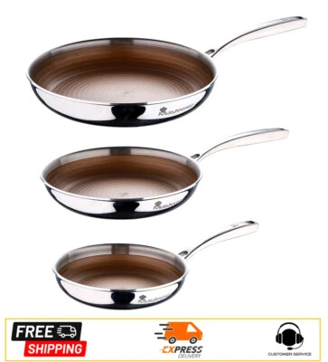 MASTERPRO Set 3 padelle 20/24/28cm in acciaio antiaderente induzione Giro3 - Immagine 1 di 4