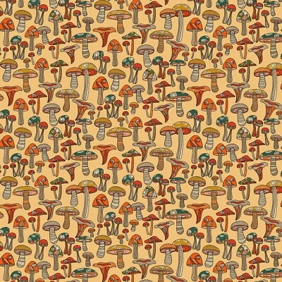 Benartex 南瓜和香料 – 迷你蘑菇蜂蜜 BTY 36 x 43 — 第 1/2 张图片