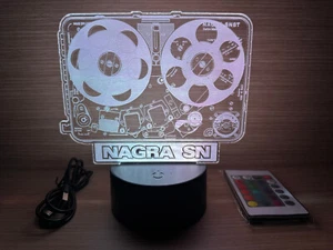 Lampara Led RGB Logo Nagra SN Rolle Tonbandgerät (SNS Version) Man Cave Walkman - Picture 1 of 10