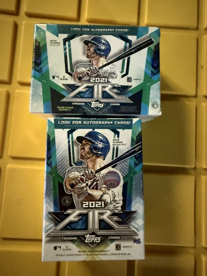 2021 Topps Fire Baseball Blaster Box Sealed MLB 7 Packs 2 Boxes - Image 1 of 1