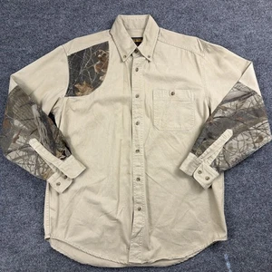 Camisa WOOLRICH Camuflada Ventaja Media Madera Pesada Caqui Caza Tiro Grande - Imagen 1 de 7