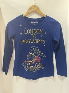 Harry Potter Wizarding World Blue Kids Long Sleeve Shirt Size L (10-12) - Picture 1 of 8