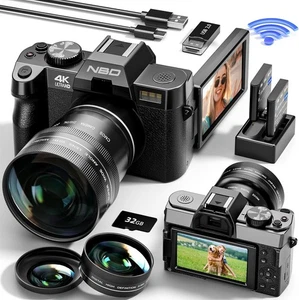 4K Digitalkameras 48MP 16X mit Wifi Weitwinkel und Makro Objektiv für Vlogging - Bild 1 von 9
