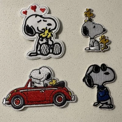 （Set of 4) Peanuts Snoopy Embroidered Patches *Iron on or Sew on - Image 1 of 4