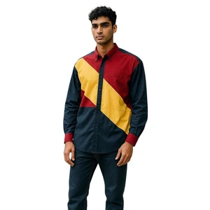 Spindle River Classics Farbblock Knopfleiste Hemd Herrenbekleidung auffällig Freizeit - Bild 1 von 9