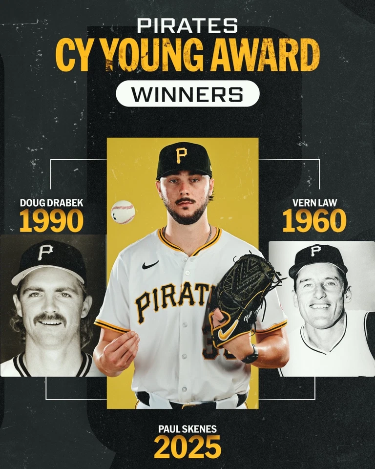 Paul Skenes Pittsburgh Pirates 8x10 photo 2025 CY Young Winner NL - Image 1 of 1
