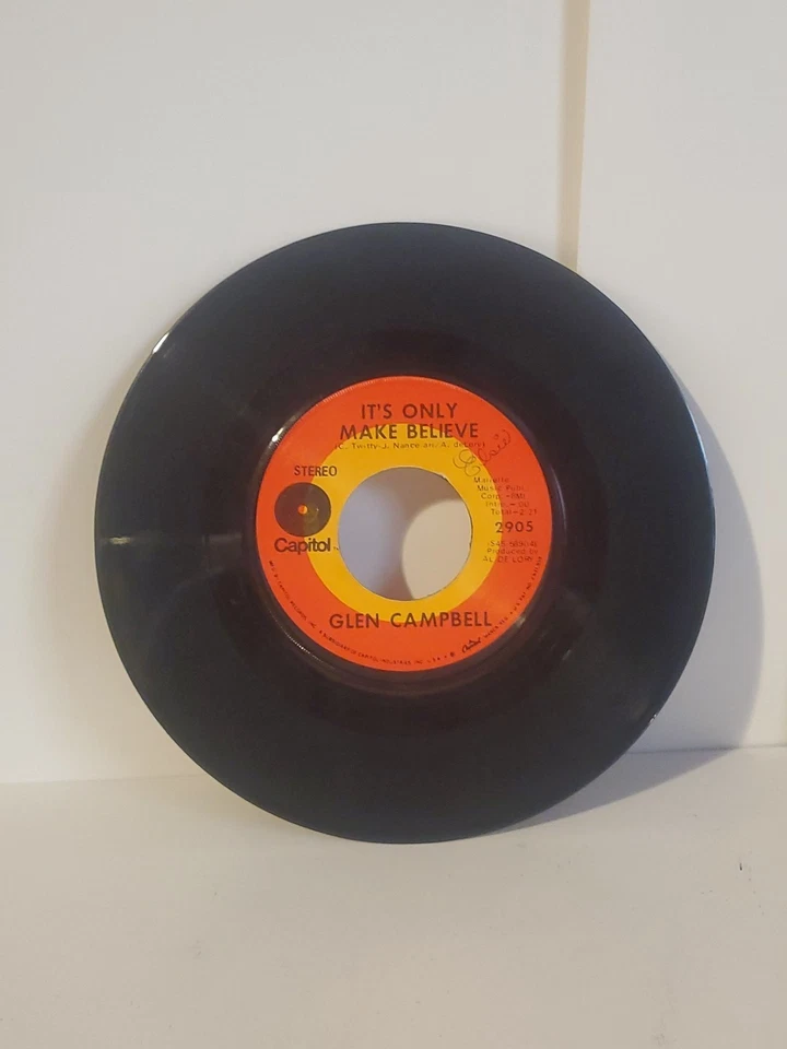 Glen Campbell - It's Only Make Believe 45 RPM Vinyl - 2905 Capitol - TESTED VG - Image 1 of 4