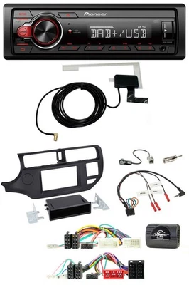 Pioneer 1DIN MP3 DAB USB Lenkrad Autoradio für Kia Rio UB 2011-2015 schwarz - Bild 1 von 4