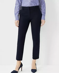 Ann Taylor Navy Blue Dress Pants 00 Straight Leg Trousers Slacks Career EasyCare - Picture 1 of 8