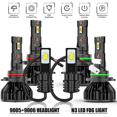 Para Toyota Highlander 2001 2002 2003 6x faros LED haz alto/bajo bombillas antiniebla Foto 1 de 4