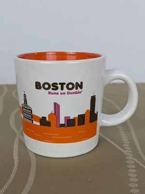 Dunkin’ Donuts Boston Runs On Dunkin Coffee Mug 2012 Collectors Cup Orange  - Image 1 of 4
