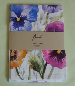 Ambiente Geschirrtuch Stiefmütterchen Veilchen Geschirrhandtuch towel Küche pans - Bild 1 von 3