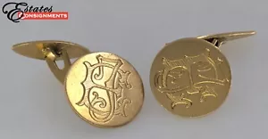 Paar Gustav Dalgren 18K Gelbgold Manschettenknöpfe - Bild 1 von 6