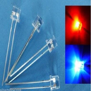 10PCS,5mm FLAT TOP Wide Angle RED/BLUE Flash LED With 12V Free Resistor FF5,amy - Picture 1 of 2