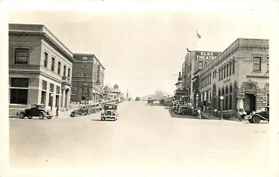 1930s Prescott Arizona Gurley Street Elks Theatre Postcard Autos RPPC 24-12043 - Image 1 of 2