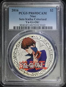 2016 Niue 2 dollars Yu-Gi-Oh! Seto Kaiba PR69 PCGS Colorized Silver Coin - Picture 1 of 2