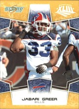 2008 Score Super Bowl XLIII Gold Buffalo Bills Football Card #37 Jabari Greer