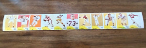 1960 Fleer Football 11-Card Yellow Progressive Proof Sheet RARE!