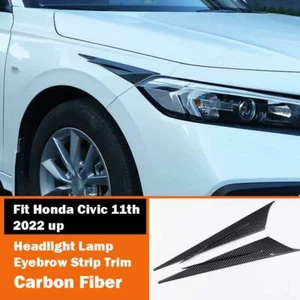 Fit For Honda Civic 11th 2022 Up Carbon Fiber Headlight Eyebrow Strip Decor 2PCS - Bild 1 von 9