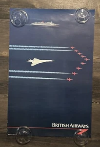 Orig. Concorde, Red Arrows RAF British Airways Advertising Vintage HTF Poster - Picture 1 of 14