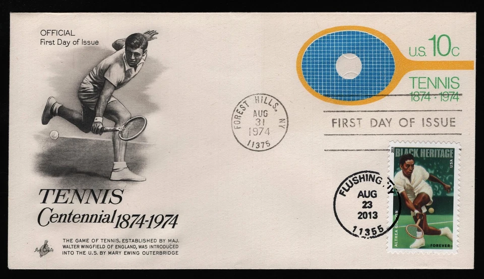 #U569 10c Tennis, Art Craft-DUAL CANCEL FDC **ANY 5=FREE SHIPPING** - Image 1 of 1