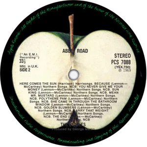 The Beatles. Abbey Road. Repro vinyl record label sticker. 100mm - Picture 1 of 6