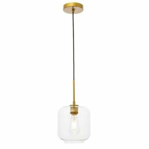 Living District Collier 1 Light Pendant, Brass with Clear Glass - LD2272BR
