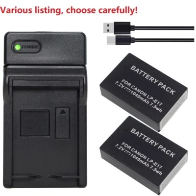 LP-E17 Battery or Charger for Canon EOS 77D 200D 250D 760D 750D 800D EOS M3 M5 - Image 1 of 4