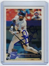 1996 METS Carl Everett signed card Topps #281 AUTO Autographed New York