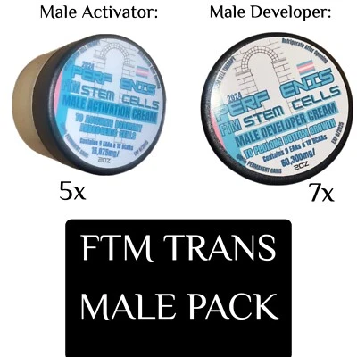 #1 PAQUETE TRANS MASCULINO (12ct + 1 FTM Max gratis) Perfenis FTM paquete de crema para células madre 2 oz Foto 1 de 3