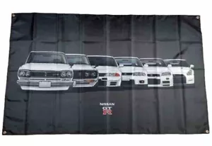 Bandera Bandera Gtr Nissan Garaje Carreras Jdm Nismo Decoración Tienda de Coches Show Gt-R Registro de Pared - Imagen 1 de 3